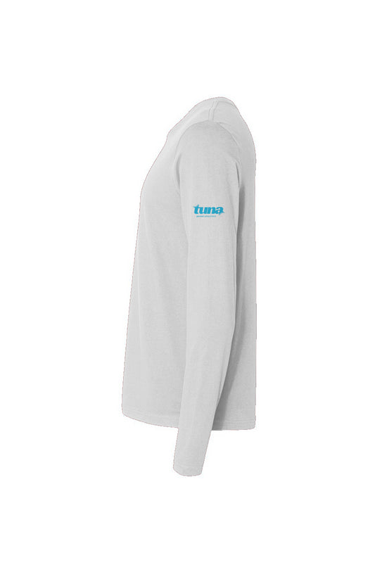 Men's Cotton Long-Sleeve Crew- white