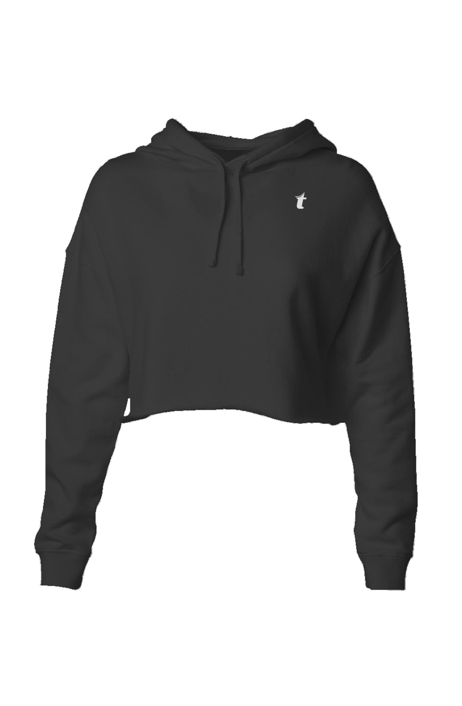 Lightweight Crop Hoodie- black