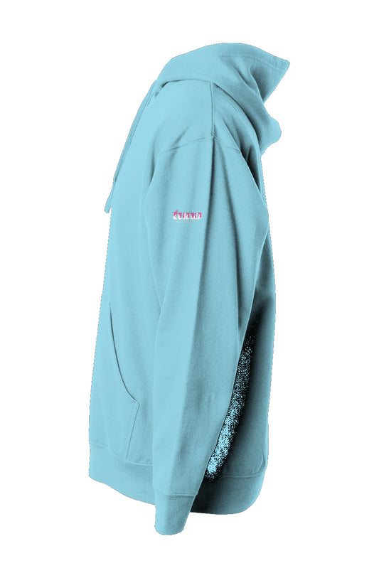 Tuna Baseball Drip pullover hoody- aqua